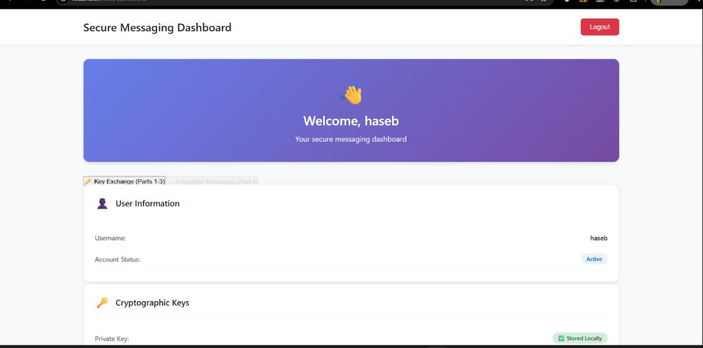 Secure messaging dashboard