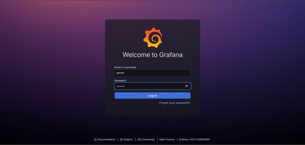 Grafana monitoring dashboard